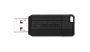 Pendrive, 4GB, USB 2.0, 10/4MB/sec, VERBATIM "PinStripe", fekete