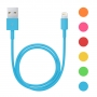iPhone 5/6 adatkábel 6 szín - műanyag bevonat - 1m